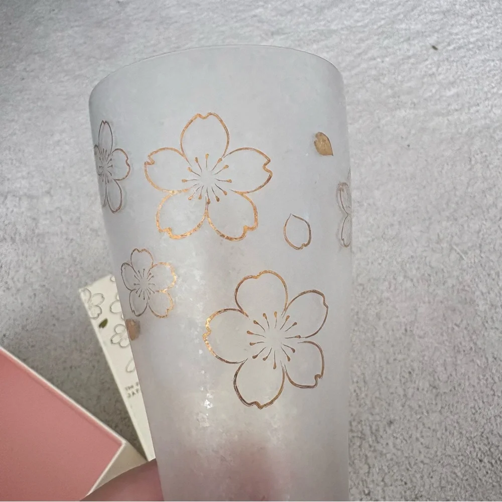 Japan Best Beer Glass Floral Frosted Glass Vase